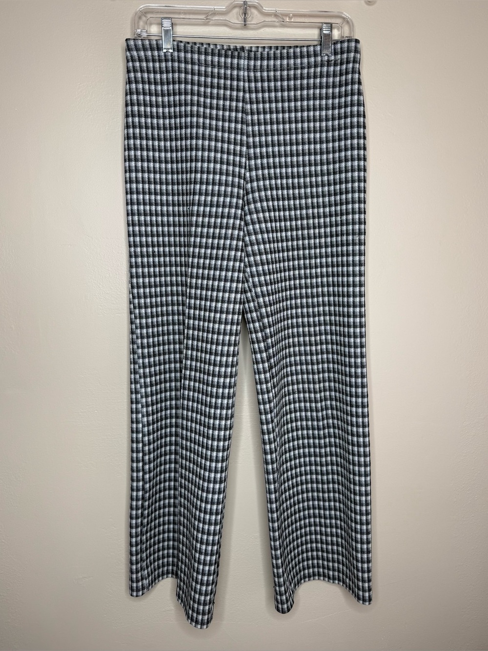 Sears Vintage 70’s Black and White Checked Wide-Leg Trousers Size 8